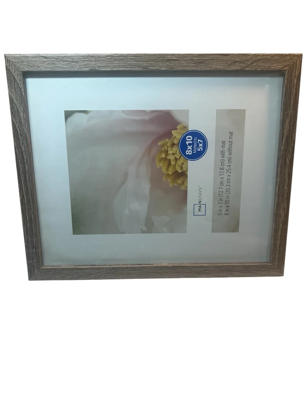 Mainstays Wood 8x10 Vertical or Horizontal Picture Frame in Light Brown/Gray NWT